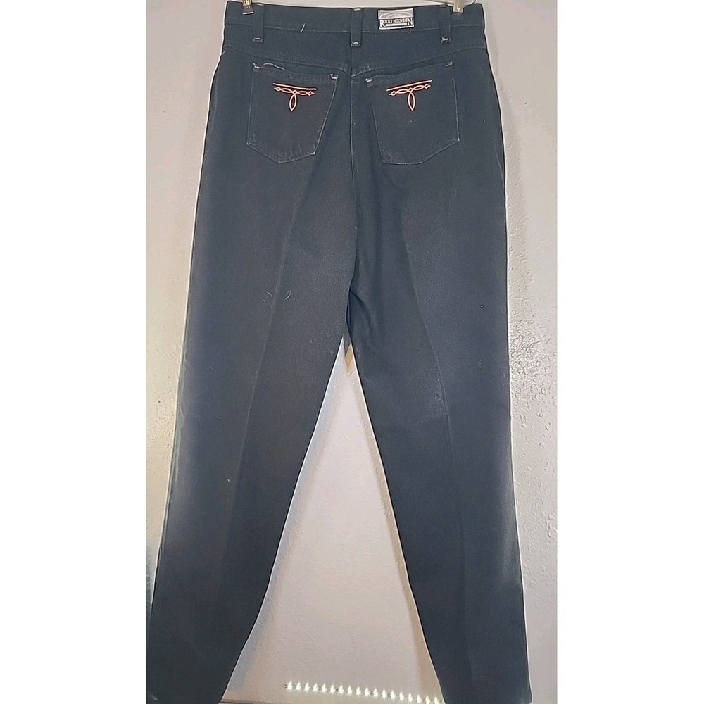 VINTAGE 90s Rocky Mountain ROCKIES High Rise Western ‎ Cowgirl Jeans 14/36 Black